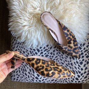 Loeffler RANDALL calf hair kitten heel mules marked size 9 (fits like a size 8)